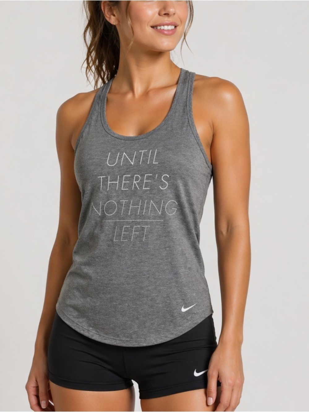 Nike Gray “Until There’s Nothing Left” Razor Back Athletic Tank Size M